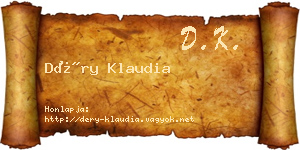 Déry Klaudia névjegykártya