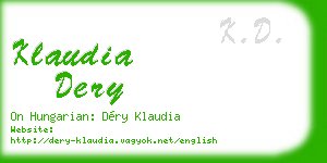 klaudia dery business card